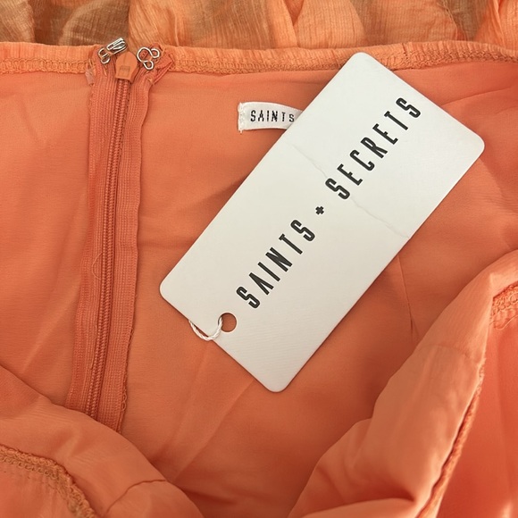 NEW with tags Saints + Secrets peach summer dress - Picture 6 of 9